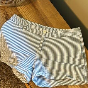 GAP Blue and White Striped Women's Bermudas